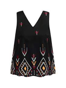 SHEIN LUNE 2pcs/Set Plus Size Floral Print Tank Top And Floral Print Skirt - Multicolor - View 3