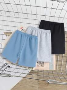 Tween Boys 3pcs Casual Minimalist Figure Pattern Shorts Suit, Summer - Multicolor - View 2