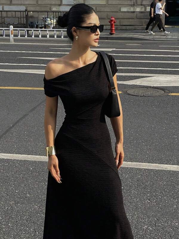 DAZY Asymmetrical Hem Midi Dress For Women