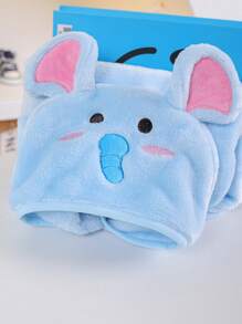 PETSIN 1pc Pet Absorbent Towel, Soft Thick Quick Dry Elephant Hooded Bathrobe, Adjustable Strap For Dog Bathing & Grooming
