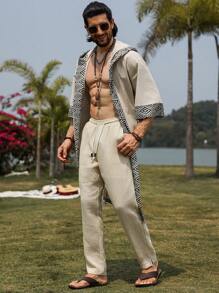 Manfinity RSRT Men's Hooded Long Short Sleeve Shirt - Multicolor - View 6