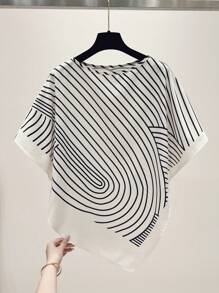 Franclia 不对称下摆休闲通勤简约女士衬衫，春夏