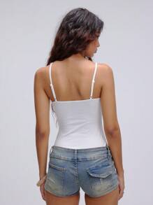 TRNVIE 金属镂空肩带女式紧身衣