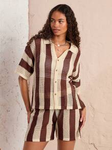 Manfinity VCAY 2pcs/Set Flip Design Long Loose Fit Casual Shirt, Men - Multicolor - View 6