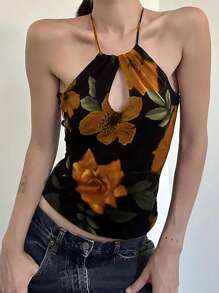 SHEIN EZwear 女士无袖露背简约时尚背心，适合夏季