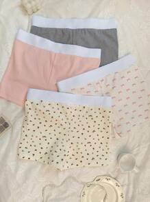 CovetEZ Striped Colorblock Elastic Waist Women's Shorts - Multicolor - View 2