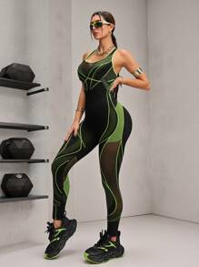 Innovista Mono de entrenamiento sin costuras Moldeado y ajuste de alta elasticidad para gimnasio, mono deportivo sin mangas, mono de Body entero, ropa deportiva integral, negro, verde, de secado rápido y a prueba de sentadillas para cardio a pesas, con soporte y transpiración, control del abdomen, tela transpirable, levantamiento de glúteos, compresión y cómoda, con abertura de malla, cruzada, línea 3D, levantamiento de pesas, fuerza física, mancuerna, al aire libre, ciclismo, correr, ejercicios aeróbicos y cardio, yoga y pilates, boxeo, senderismo y trekking, tenis y golf, equipo de entrenamiento de máquinas y equipos, atuendos de entrenamiento y chándal, ropa deportiva urbana, ícono de moda, victoria y elegante, resplandor y sensación para festivales de música y fiestas, ajuste sexy, ropa esencial para el día a día, ropa deportiva , motivación de verano'