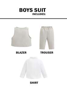 3 件套男婴/女婴绅士装 - 白色长袖衬衫、T 恤、背心和裤子套装，优雅春夏季西装，适合生日派对、洗礼、1 岁生日、正式活动、婚礼嘉宾、花童