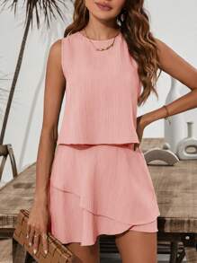 SHEIN Clasi 女士日常两件套服装 - 粉色 - 查看 3