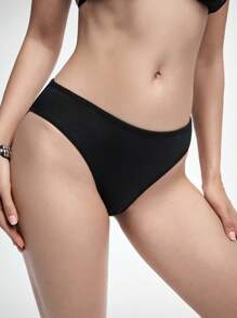 ROMWE Goth 1 pieza Tanga con aberturas en la entrepierna y decorado con estrellas y anillos con estilo gótico