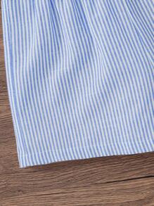 Emery Rose Kids Emery Rose Kids Tween Girls Woven Plaid Round Neck Top And Woven Shorts 2 Pieces Casual Set - Baby Blue - View 5