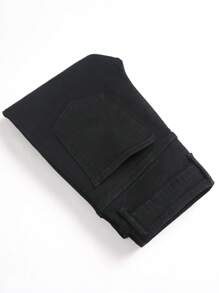 Manfinity Homme Men's Rhinestone Decor Zipper Pocket Skinny Fit Jeans Men Rhinestone Jeans Urban Hang Out Street Workout