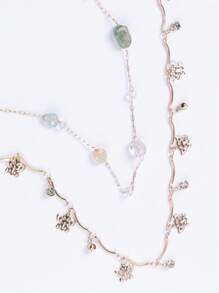 MUSERA Butterfly Gold Waist Belt Chain Crystal Pearl Chain Festival