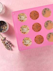 1pc Cylinder Silicone Soap Mold, 15 Cavity Round Silicone Molds For Handmade Soap, Lotion Bars, Bath Bombs, - Pink - View 3