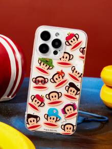 Paul Frank X SHEIN Monkey Print Durable And Fashionable Fun Mobile Phone Case, Summer Island Protective Case, Compatible With IPhone 11- 17 Pro Max - Clear - View 9