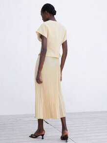 Aveloria Modichic Women Two Pieces Outfits For Daily Wear - Apricot - View 2