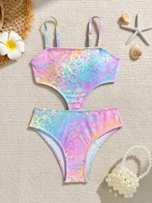 Tween-Mädchen 1 Stück Badeanzug mit Blumenmuster