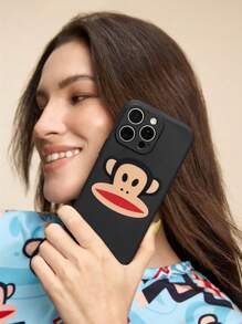 Paul Frank X SHEIN Slitstarkt, modernt och roligt mobilskal, skyddande skal med apmönster, kompatibelt med - Svart - Visa 7