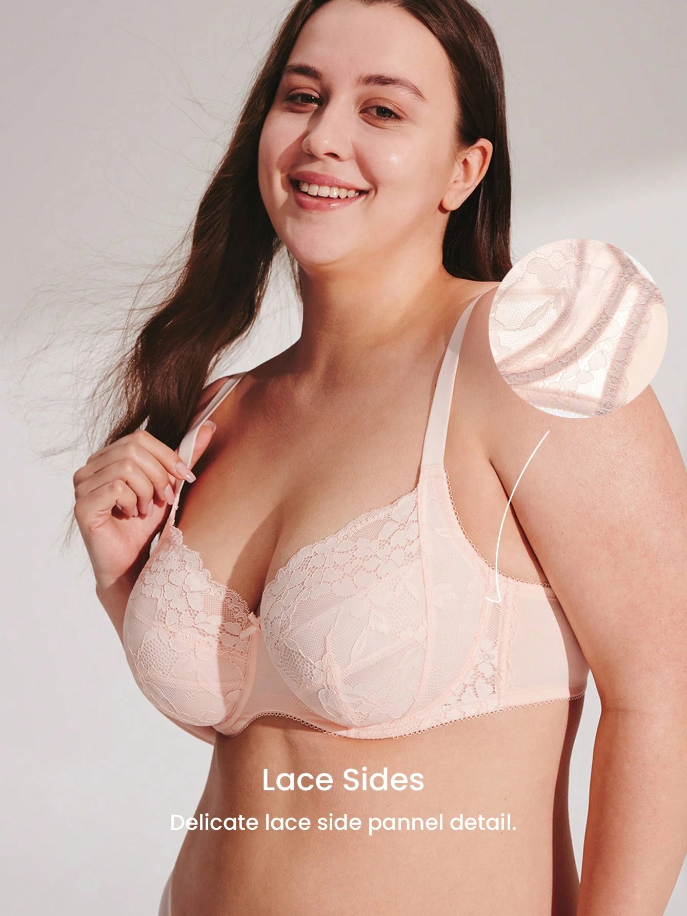 Plus Full Coverage Lace Mesh Bra