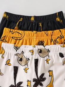 6pcs/Set Young BoyCartoon Galaxy & Ocean Animal Print Snug Fit T-Shirt And Shorts Pajama Set - Multicolor - View 6