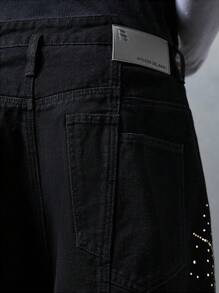 NEON BLANC Shorts vaqueros casuales, de corte relajado y estilo gótico urbano para hombres
