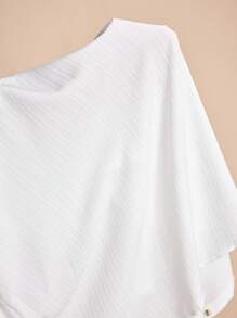 EASEVO Men Plus Size Woven Casual Short Sleeve White Shirt