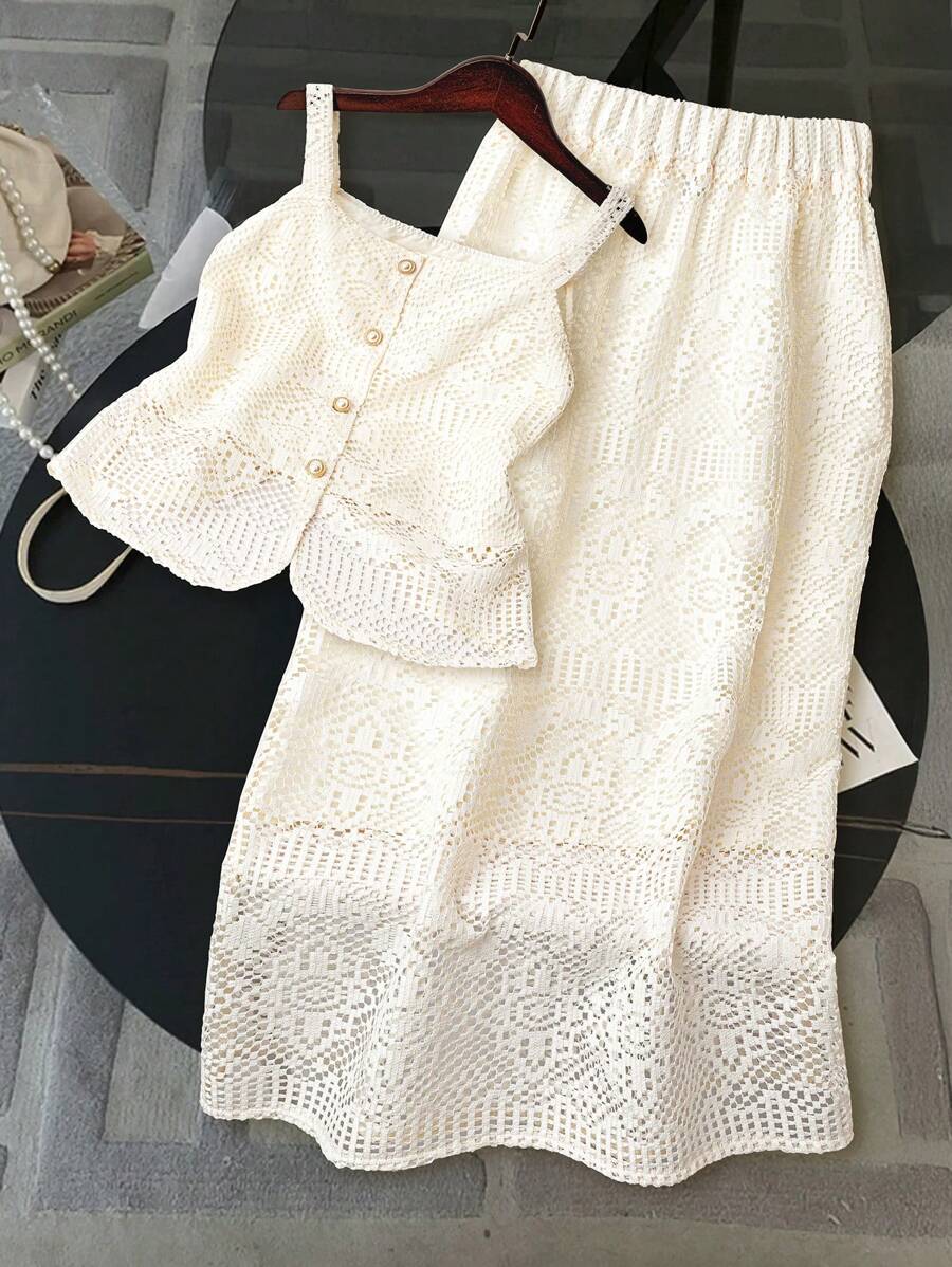 GlowEve 女士日常两件套服装 - 杏色 - 查看 1