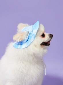 PETSIN 渐变蓝色休闲简约多巴胺宠物太阳帽，防紫外线露营狗牛仔棉质渔夫帽 - 彩色 - 查看 2