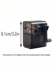 1pc Sketch Pencil Sharpener Dual Hole Manual Rotary Pencil Sharpener For Students And Teachers Back To School - Green - View 3