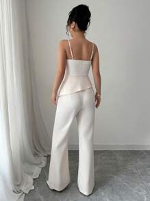 Elenzga Women Two Pieces Outfits For Daily Wear - Apricot - View 2