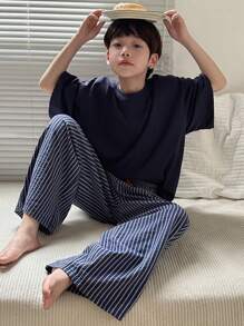 Dazy Kids 青少年男孩梭织条纹休闲裤、睡衣、春夏装、返校服