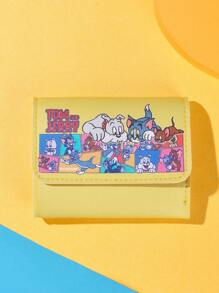 TOM & JERRY X SHEIN Suporte de Cartão com Estampa Fashionable Fofa de Gato, Cachorro e Rato em Desenho Animado