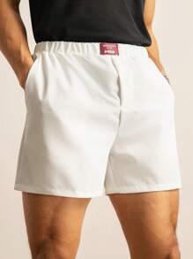 Manfinity Unisex Assorted Sizes Elastic Waist Patchwork Hem Men's Loose Fit Shorts