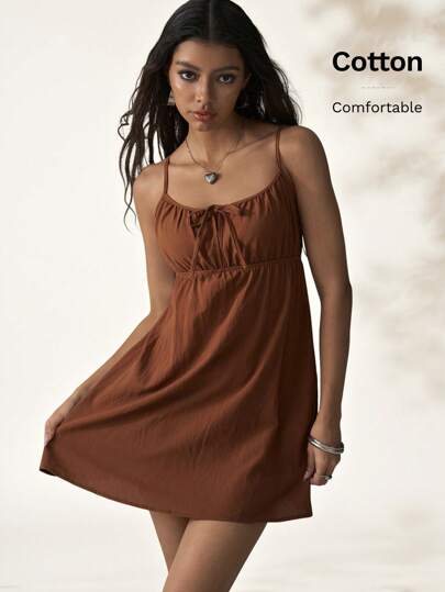 Easelle Tie Front Cami Dress