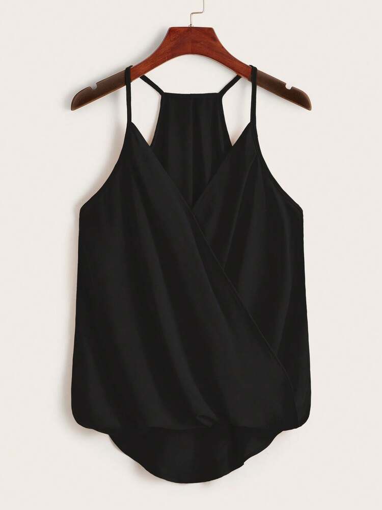 Plus Wrap Curved Hem Cami Top