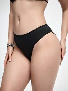 ROMWE Goth 1 pieza Tanga con aberturas en la entrepierna y decorado con estrellas y anillos con estilo gótico