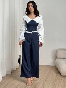 Modelyn Women Two Pieces Outfits For Daily Wear Fall Cloth For Women - Navy Blue - View 3