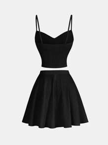 SHEIN MOD Women Two Pieces Outfits For Daily Wear Island Vacation Outfits - Black - View 2