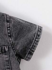 SHEIN 夏季水洗浅蓝色简约时尚男童牛仔套装