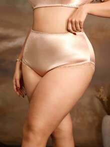 PinupGlam Große Größen Satin Spitzen Höschen, bequem und dehnbar
