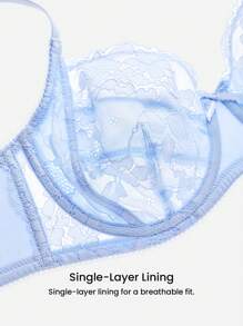 LUVLETTE Plus Woman Full Coverage Lingerie Lounge Curve Support & Breathable Underwire Sexy Unlined Minimizer Lace Elegance Bra Bridal Intimates