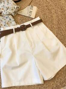 Set de 3 pantalones cortos casual/de oficina en negro, blanco y café para mujeres