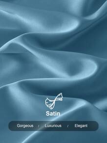 SOLERSUN Asymmetric Neckline Ruched Side Satin Bodycon Dress Maxi Women Outfit Fall Cloth For Women - Dusty Blue - View 4