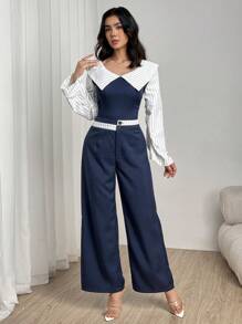 Modelyn Women Two Pieces Outfits For Daily Wear Fall Cloth For Women - Navy Blue - View 4