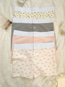 CovetEZ Striped Colorblock Elastic Waist Women's Shorts - Multicolor - View 4