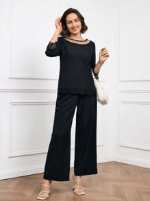 Miaspire Women Two Pieces Outfits For Daily Wear,Business Casual - Black - View 4