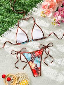 SHEIN Swim Summer Bestseller Fashion 3D Floral Pattern Swimwear Set ...