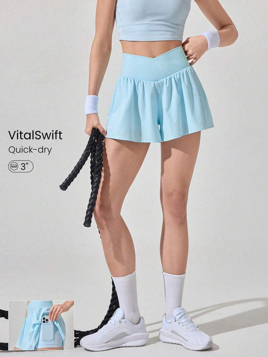 GLOWMODE Crossover 飘逸内置短裤二合一速干短裤低冲击透气骑行跑步健身房锻炼夏季