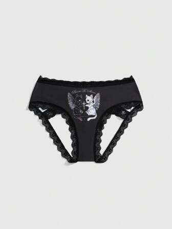 Anime Sexy Damen Unterwäsche mit schwarz-weißem Kreuzflügel-Spitzeneinsatz und Hohlräumen