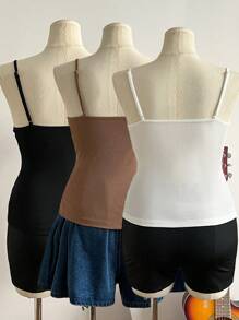 Muchica Plus Size Casual Solid Color Camisole - Multicolor - View 2